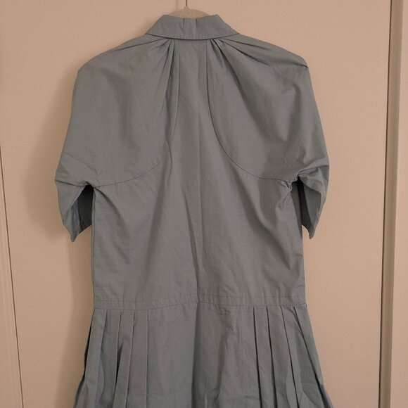 See By Chloe Pleated Shirt Dress Blue 4 - Picture 4 of 5